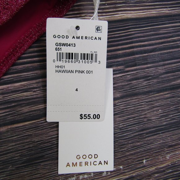 Good American NEW XL Size 4 Pink Sparkle Better Bikini Bottom Swim - Picture 2 of 6